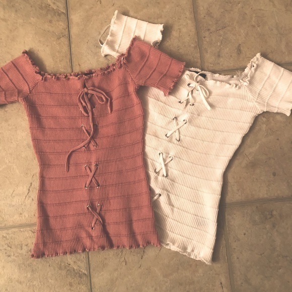 Stretch fitted off shoulders summer tops - Picture 1 of 2